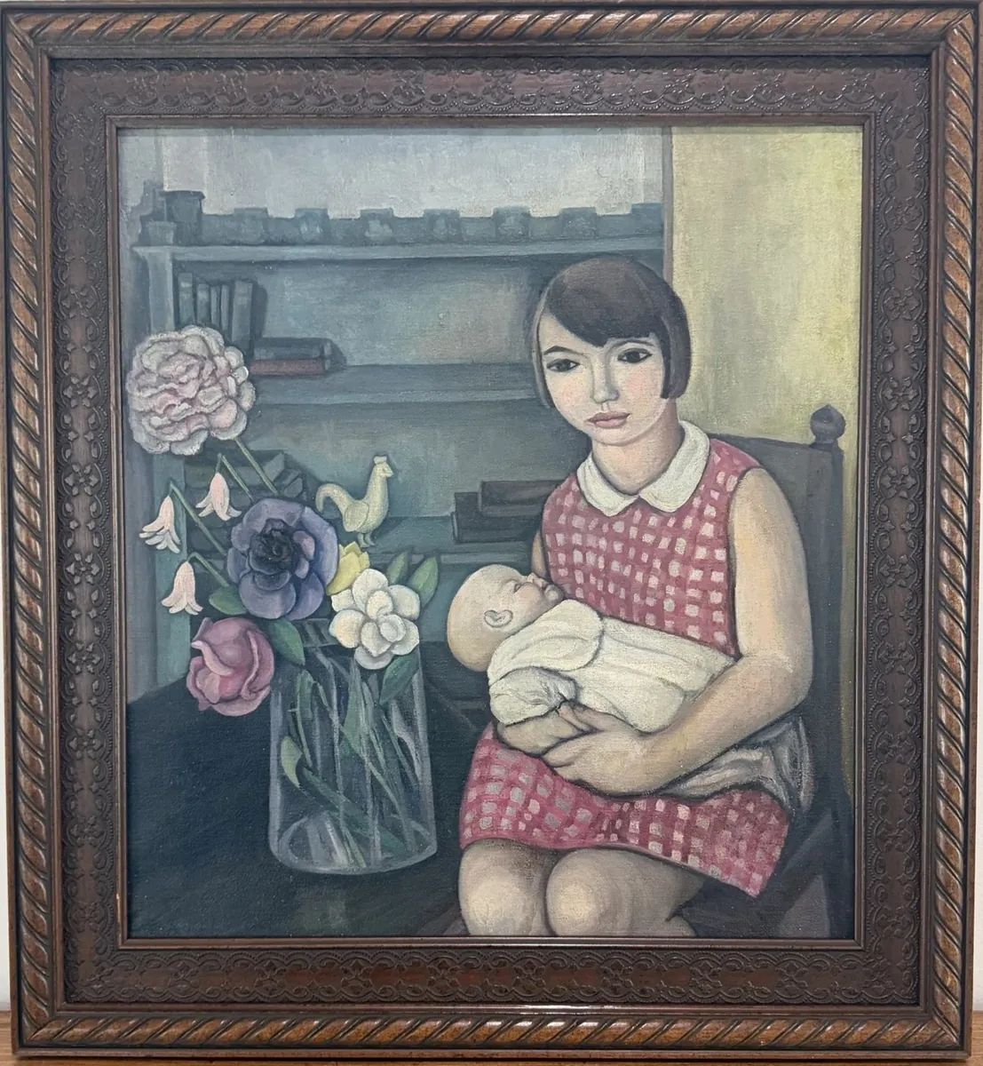 Framed portrait painting featured in the estate auction
